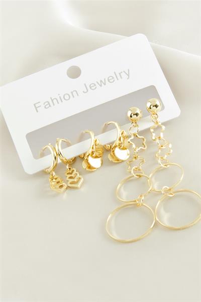 6 Adet Kalpİnci Taşlı Halka Küpe