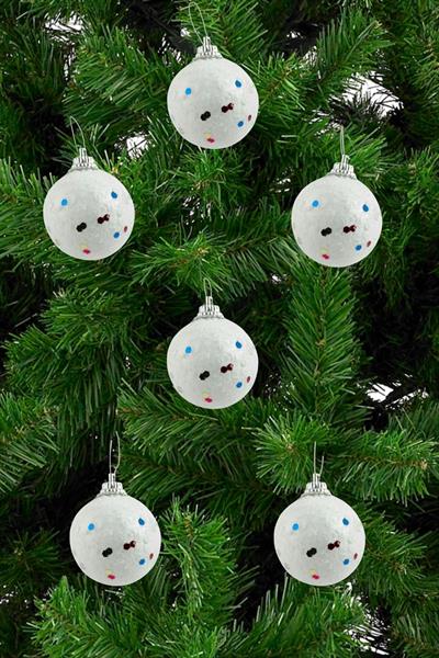 6 Adet Köpük Cici Yılbaşı Ağaç Süsü 4 cm