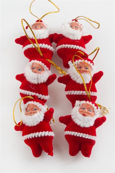 6 Adet Küçük Noel Baba Yılbaşı Ağaç Süsü