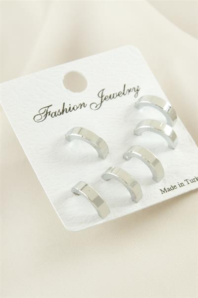 6 Adet Yarım Halka Küpe 1 cm