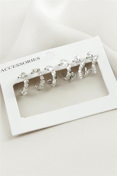 6 Adet Yıldız Halka Küpe