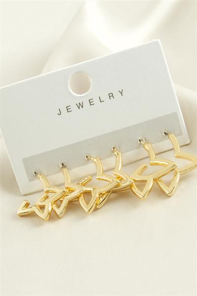 6 Adet Yıldız Metal Küpe