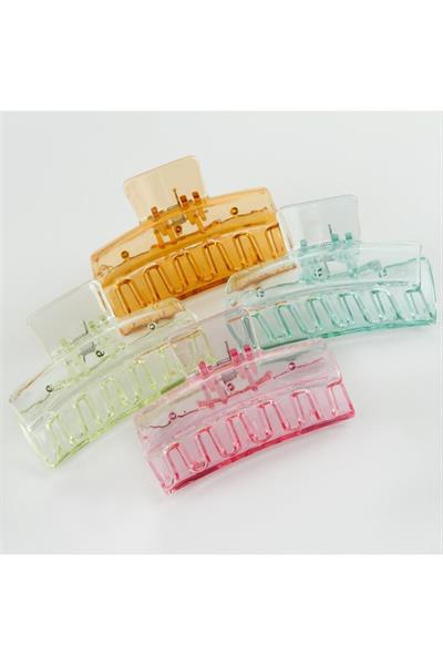 8 cm Düz Şeffaf Renkli Mandal Toka 1 Adet