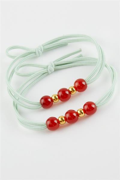 Boncuk Lastikli Toka 2 Adet