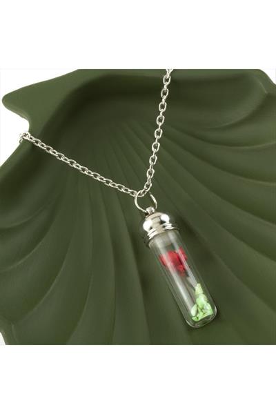 Çiçek Fanus Canlı Kolye