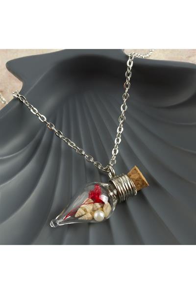 Çiçek Fanus Canlı Kolye