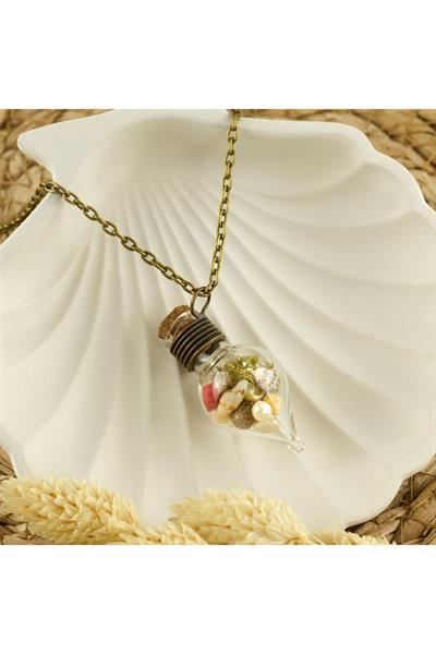 Çiçek Karışık Fanus Canlı Kolye