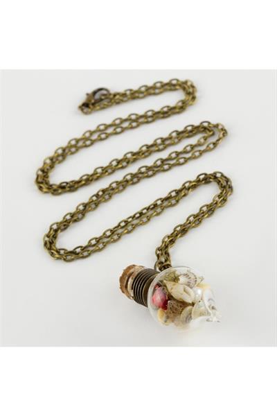 Çiçek Karışık Fanus Canlı Kolye