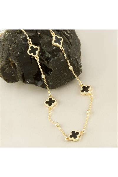 Çiçek Mineli Yeni Sezon Zincir Kolye 45 cm