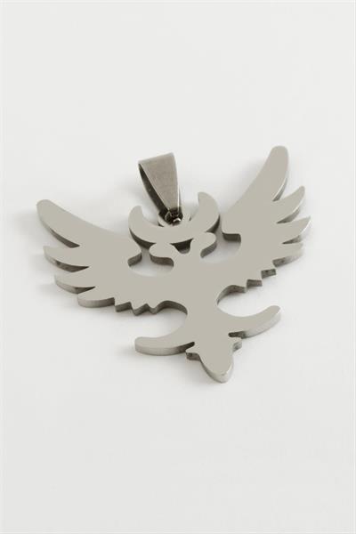 Çift Başlı Kartal Çelik Kolye Ucu 3,5 cm