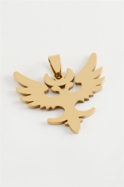 Çift Başlı Kartal Çelik Kolye Ucu 3,5 cm
