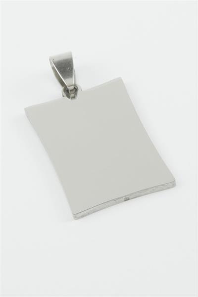 Dikdörtgen İsim Yazılabilir Çelik Kolye Ucu 2*3 cm