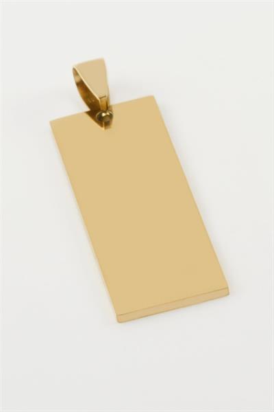 Dikdörtgen İsim Yazılabilir Çelik Kolye Ucu 1,6*3,5 cm