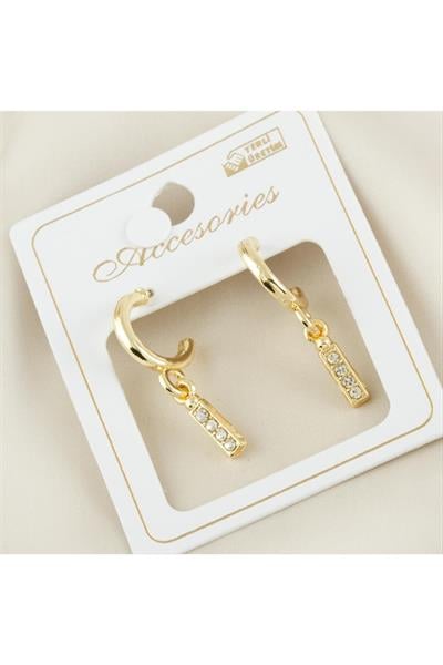 Harfli Yeni Sezon Metal Taşlı Küpe