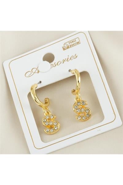 Harfli Yeni Sezon Metal Taşlı Küpe