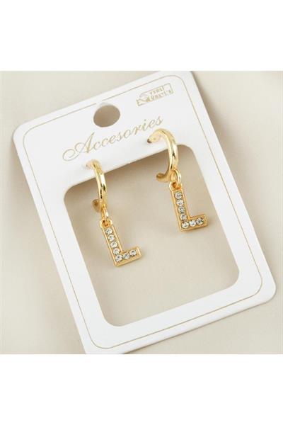 Harfli Yeni Sezon Metal Taşlı Küpe