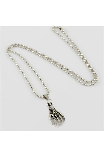 İskelet El Figürlü Erkek Kolye