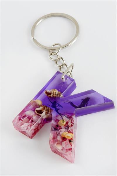 K Harfli Epoksi Anahtarlık