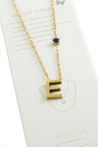 Sarı Renkli Harfli Çelik Kolye