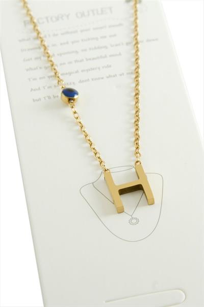 Sarı Renkli Harfli Çelik Kolye