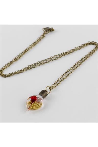 Sulu Çiçek Fanus Canlı Kolye