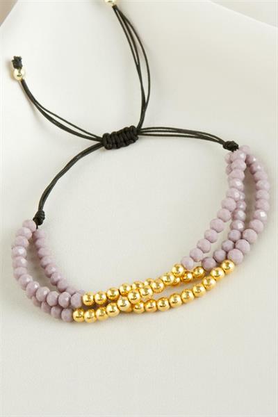 Top Metal Üçlü Kristal Bileklik