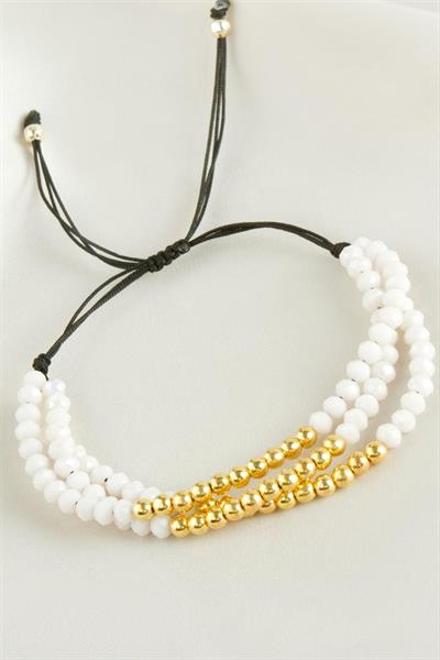 Top Metal Üçlü Kristal Bileklik