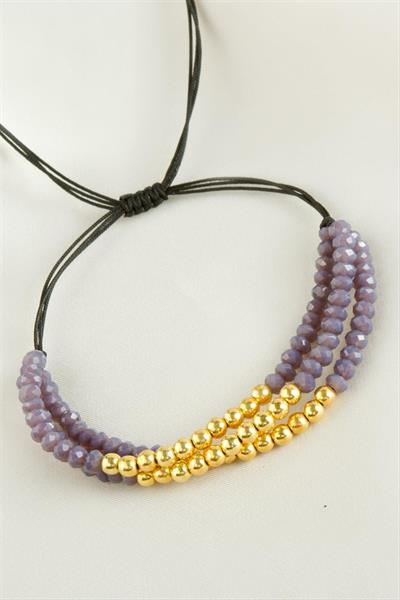 Top Metal Üçlü Kristal Bileklik