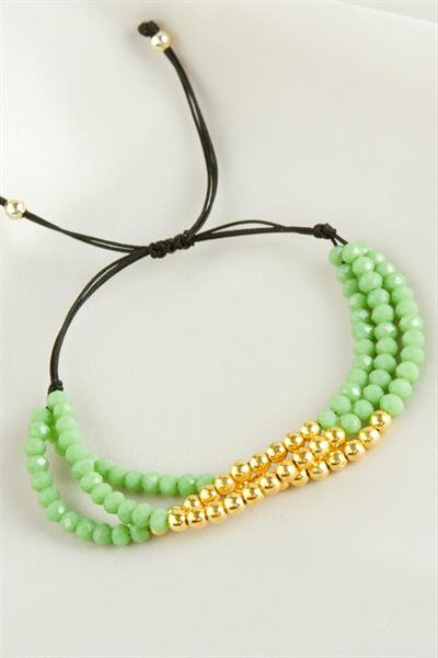 Top Metal Üçlü Kristal Bileklik