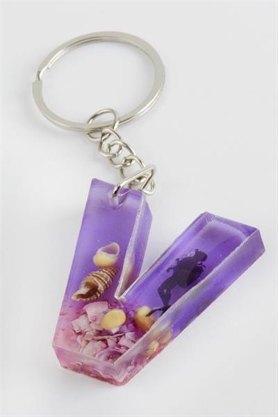 V Harfli Epoksi Anahtarlık