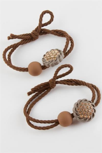 Yuvarlak Taşlı Lastikli Toka 2 Adet