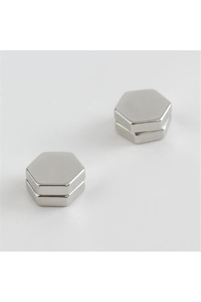Altıgen Figürlü Mıknatıslı Küpe