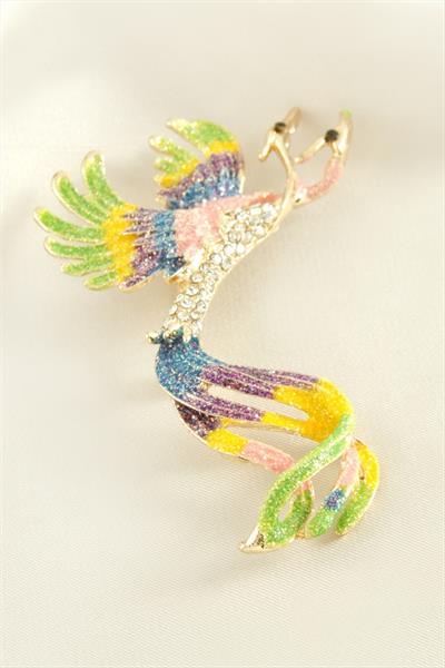 Ankakuşu Mineli Taşlı Broş