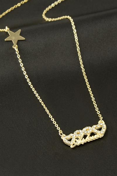 Aşkım Yazılı Kalp Sonsuzluk Şans Kolye