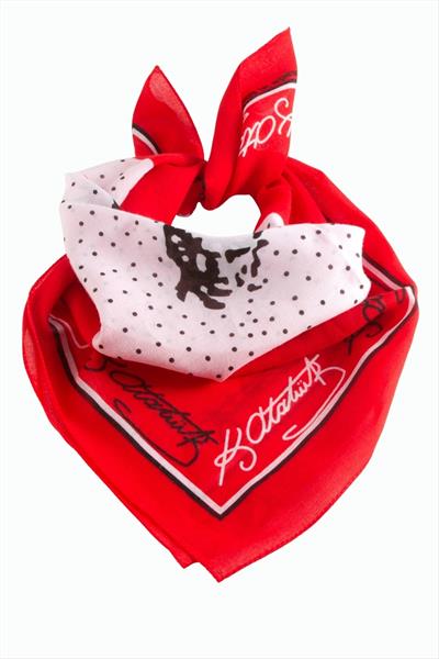 Atatürk İmzalı Desenli Bandana 50*50