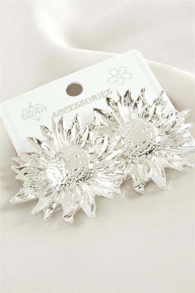 Ay Çiçek Metal Küpe