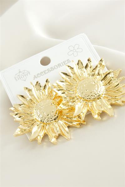 Ay Çiçek Metal Küpe