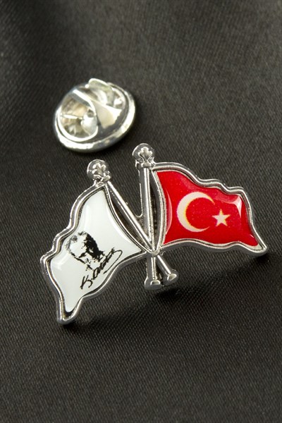 Ay Yıldız Atatürk İmzalı Yaka Rozet