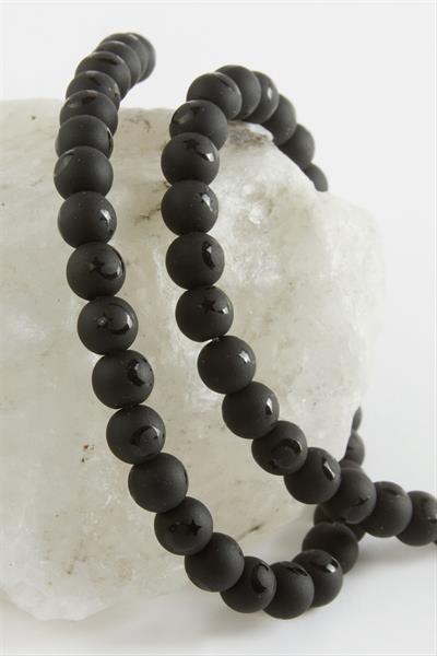 Ay Yıldız Desenli Onix Taşı 8 mm 