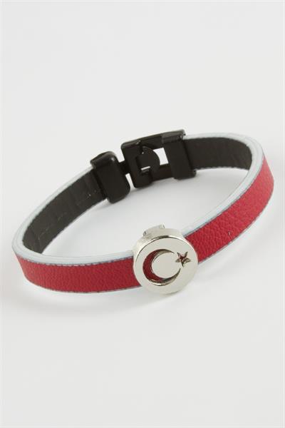 Ay Yıldız Kaliteli Suni Deri Bileklik