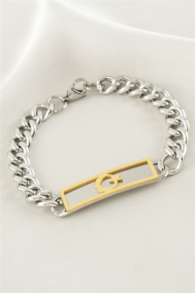 Ay Yıldız Künye Çelik Bileklik