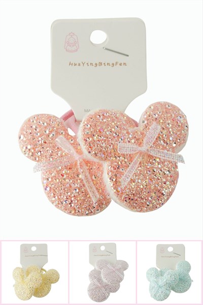 Ayıcık Simli Lastikli Toka 2 Adet