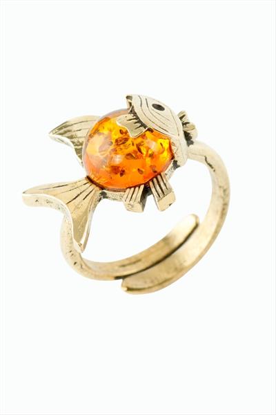 Balık Doğaltaşlı Otantik Yüzük