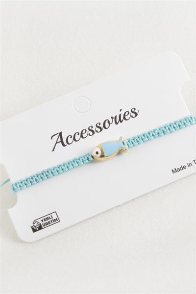 Balık Mineli Makrome Örgülü Bileklik