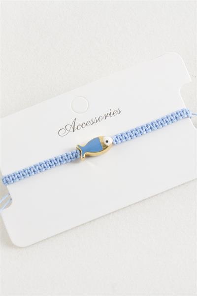 Balık Mineli Makrome Örgülü Bileklik