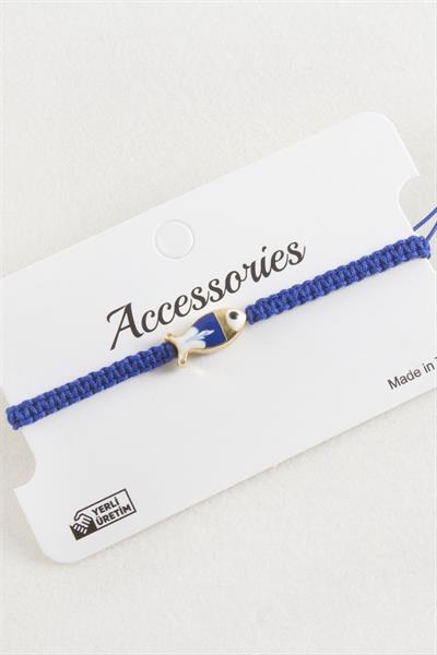 Balık Mineli Makrome Örgülü Bileklik