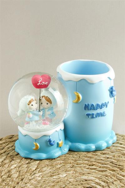 Balonlu Kız Çocuklar Işıklı Kar Küresi Orta