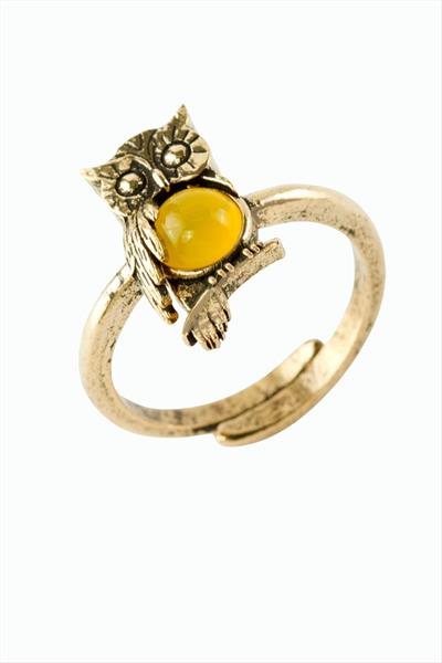 Baykuş Doğaltaşlı Otantik Yüzük