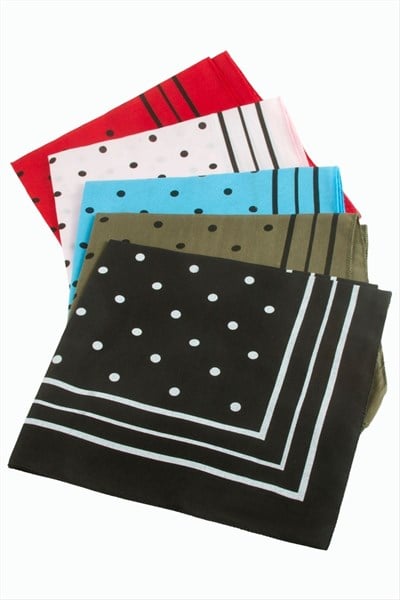 Benekli Desenli Keten Bandana 50*50
