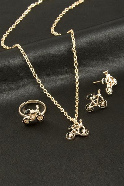 Bisiklet Mineli Set Kolye